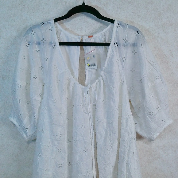 NWT Free People Bop Around Mini Romper,Clean Ivory/White Eyelet,Lining,SzSmall - Picture 2 of 11